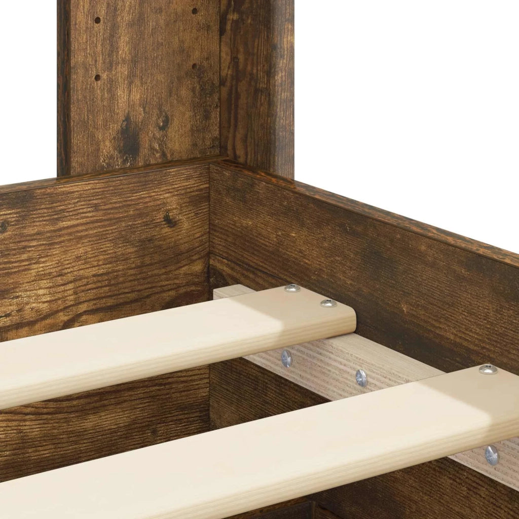 Struttura del letto con stoccaggio e testata Rovere Fumo 3414479