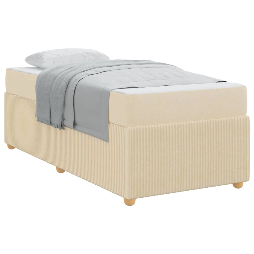Struttura del letto con materasso Crema 90 x 190 cm Tessuto 3398332