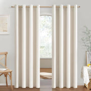Gordini a Mezza Ombra con Anelli – Beige Chiaro – 140x240 cm – Isolanti Termici, Moderni per Camera da Letto/Soggiorno