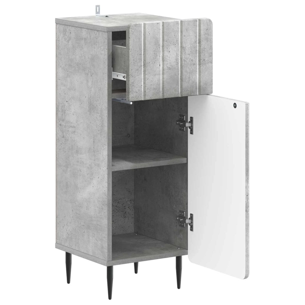 Mobiletto da Bagno ZWOLLE Grigio Cemento 30 x 31 x 79,5 cm 896388