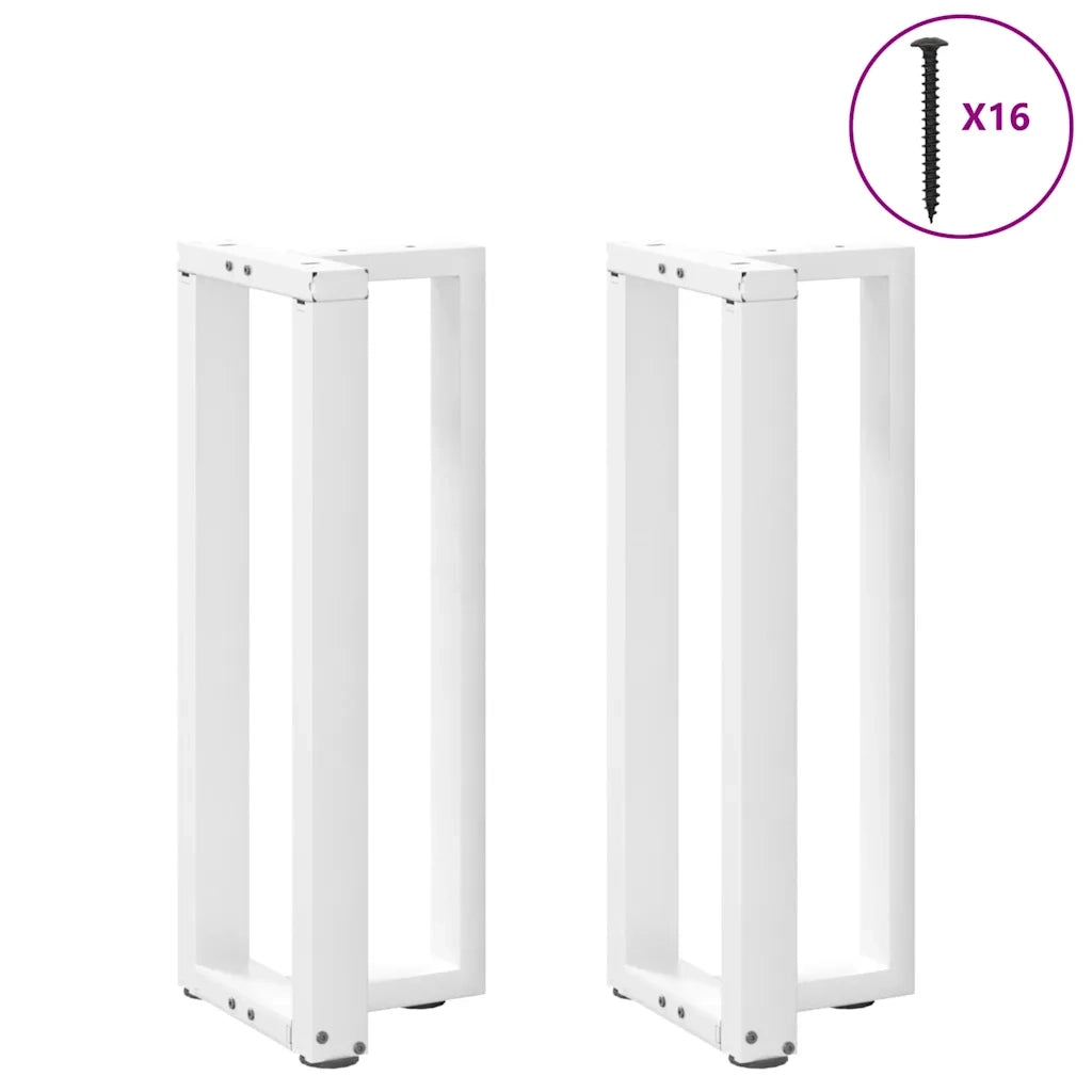 Gambe per Tavolo Consolle a Forma di T 2 pz Bianche 38x25x(72-73) cm Acciaio 4013045