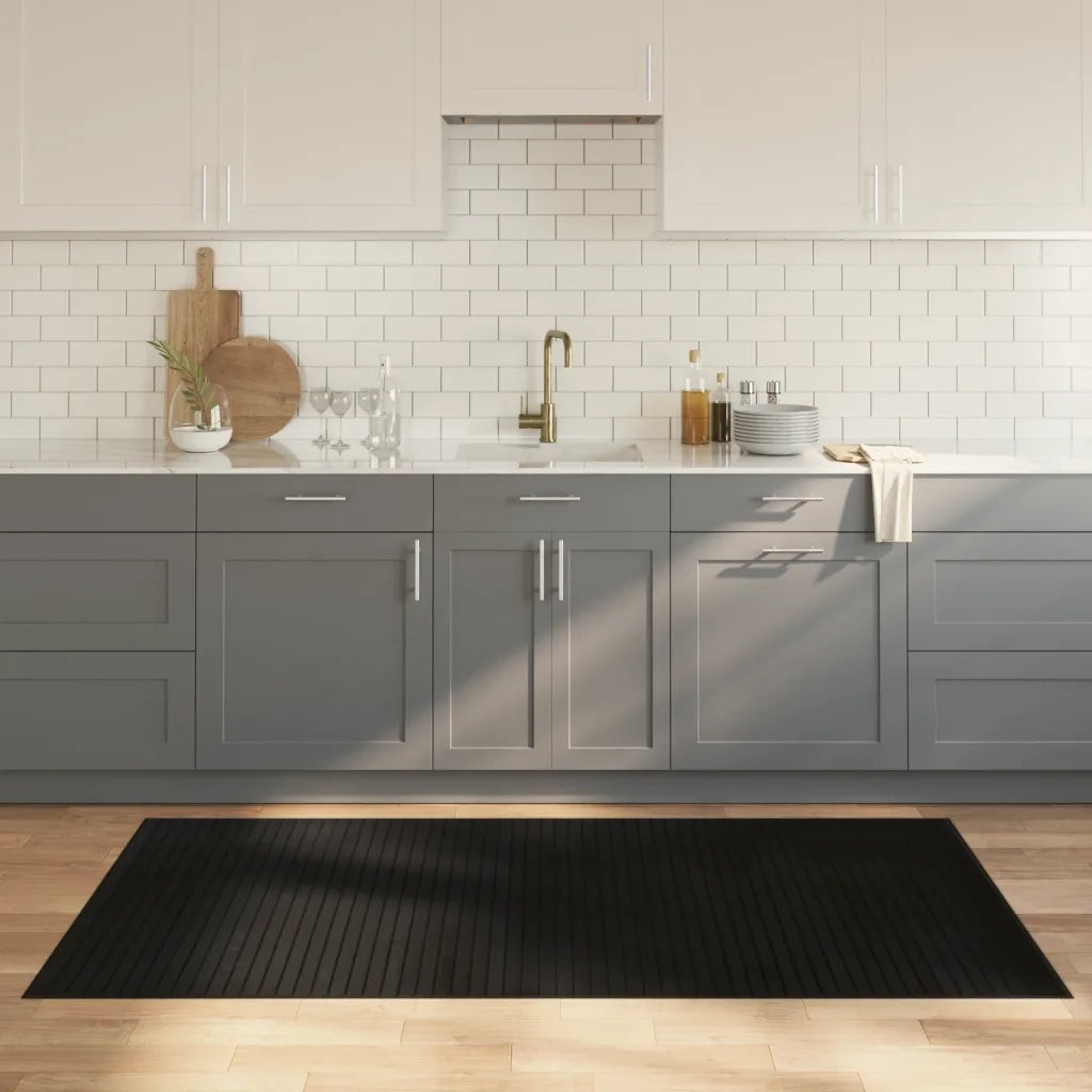 Tappeto del soggiorno | Tappeto Rettangolare Nero 100x200 cm in Bamb¨´