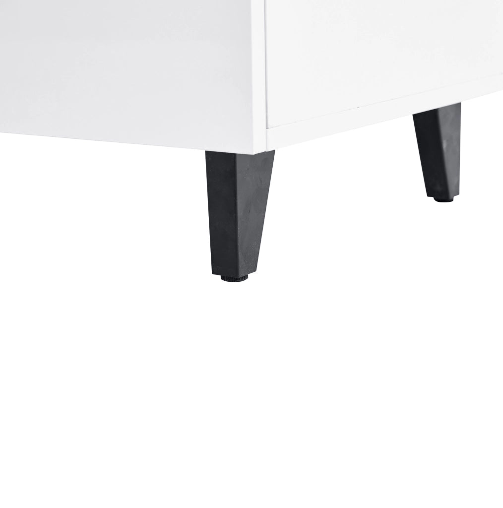 Sideboard 160x40x68 cm con 4 cassetti e ripiani regolabili in truciolare bianco