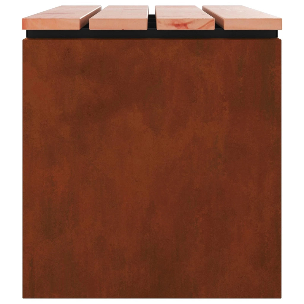 Panchina da giardino Ruggine 40 x 40 x 43 cm acciaio corten 874918