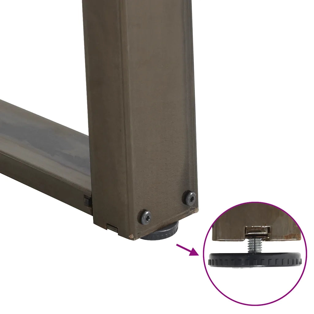 Gambe per tavolo da pranzo a forma di U 2 pz | Piede del tavolo in acciaio naturale 60x(72-73) cm