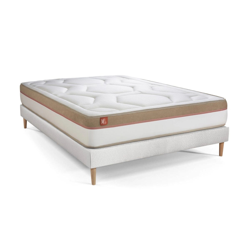 Pacchetto letto completo - Materasso 140x190cm + Box spring con doghe (kit) + 2 cuscini + Piumino - Le Cosy