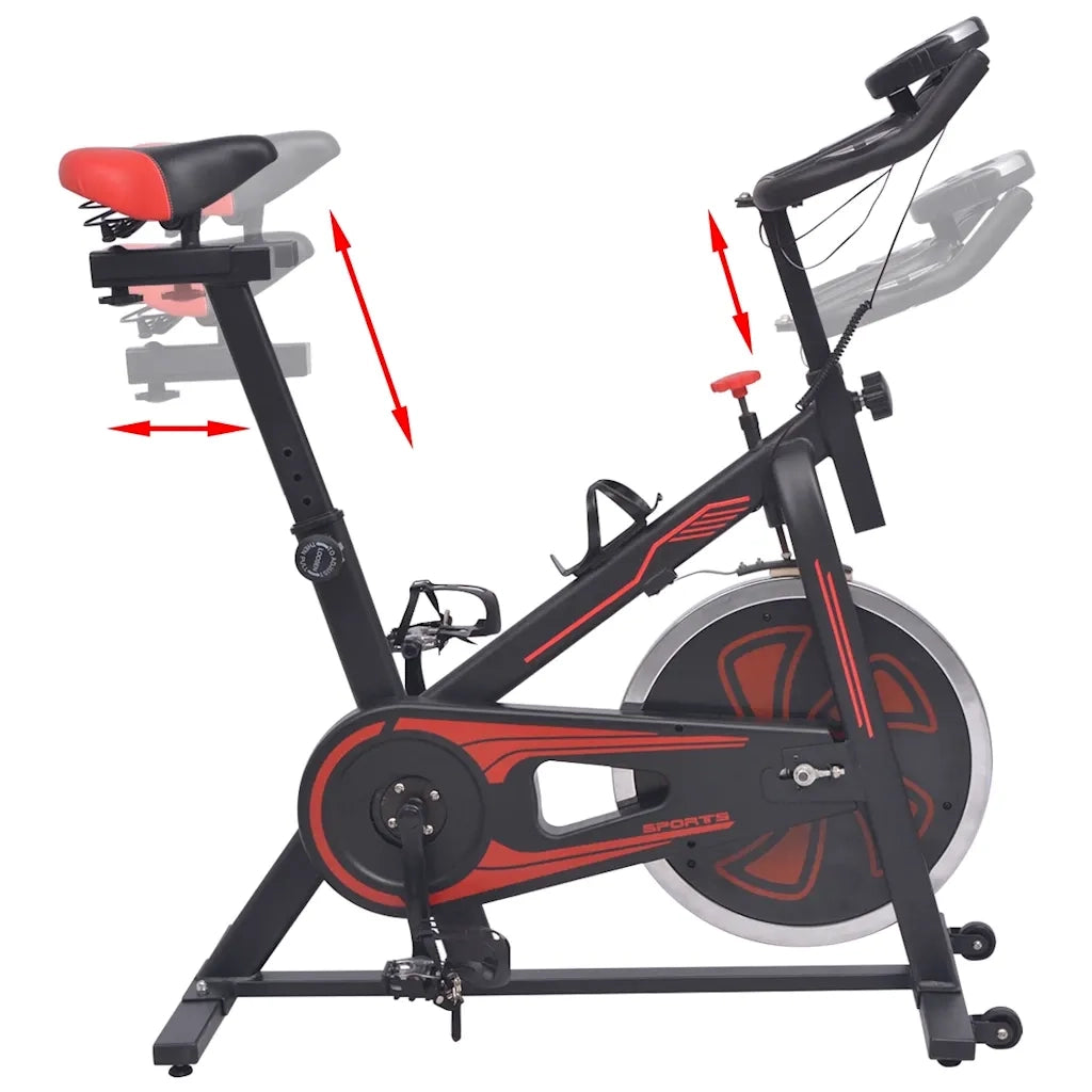 Cyclette Ellittica con Sensori a Impulso Nera e Rossa 91190