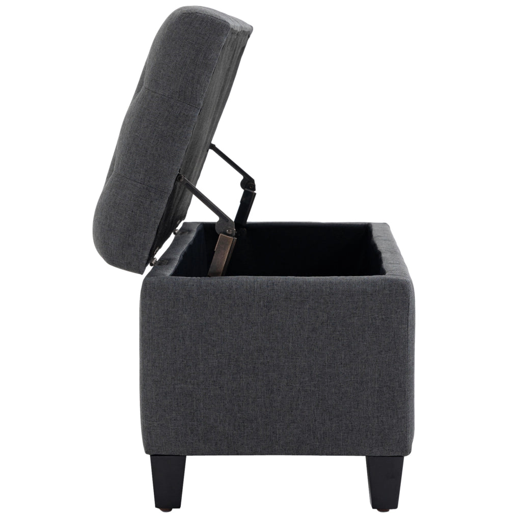 Panca contenitore imbottita grigio scuro 100 x 40 x 44 cm