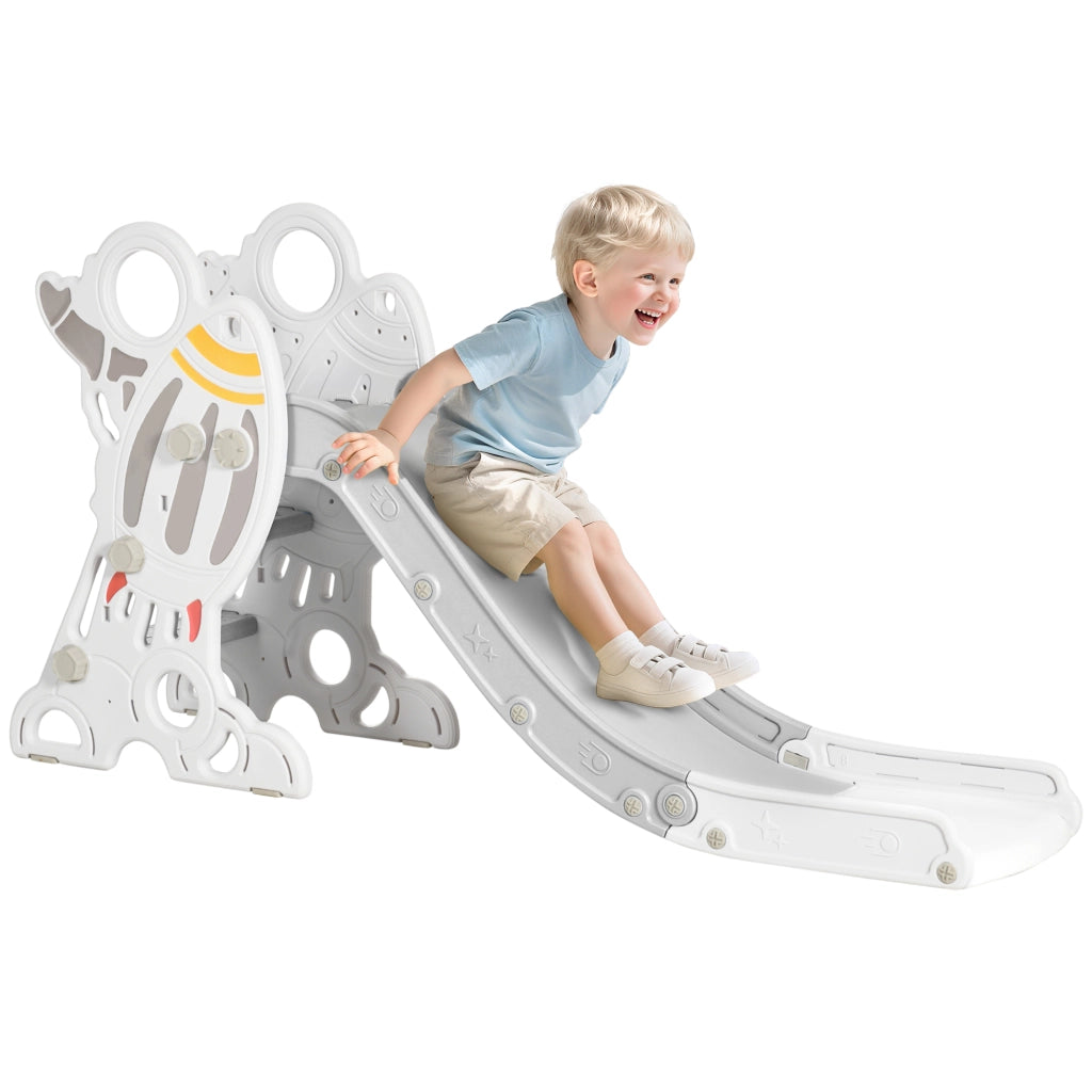 Scivolo per bambini 18-36 mesi ¨C Xylo ¨C 3 gradini antiscivolo grigio 157x46,5x80 cm