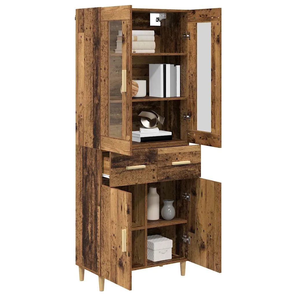 Credenza | Madia | Buffet da pranzo | Armadio da pranzo Legno vecchio 69,5 x 34 x 180 cm Legno multistrato