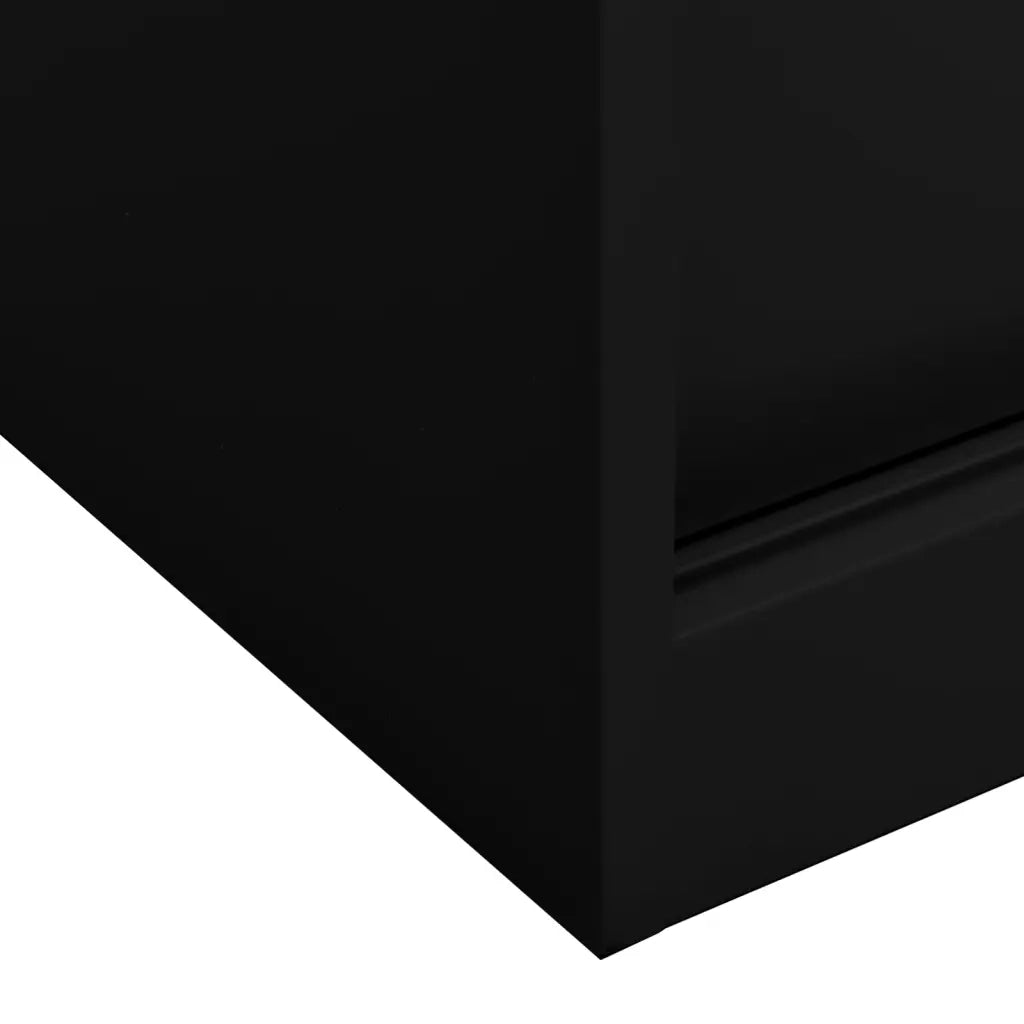 Armadio per Ufficio Anta Scorrevole Nero 90x40x90cm Acciaio 335952