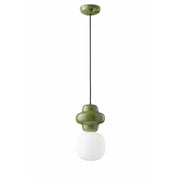 Sospensione Vintage Decò Copacabana Ceramica Verde 1 Luce E27