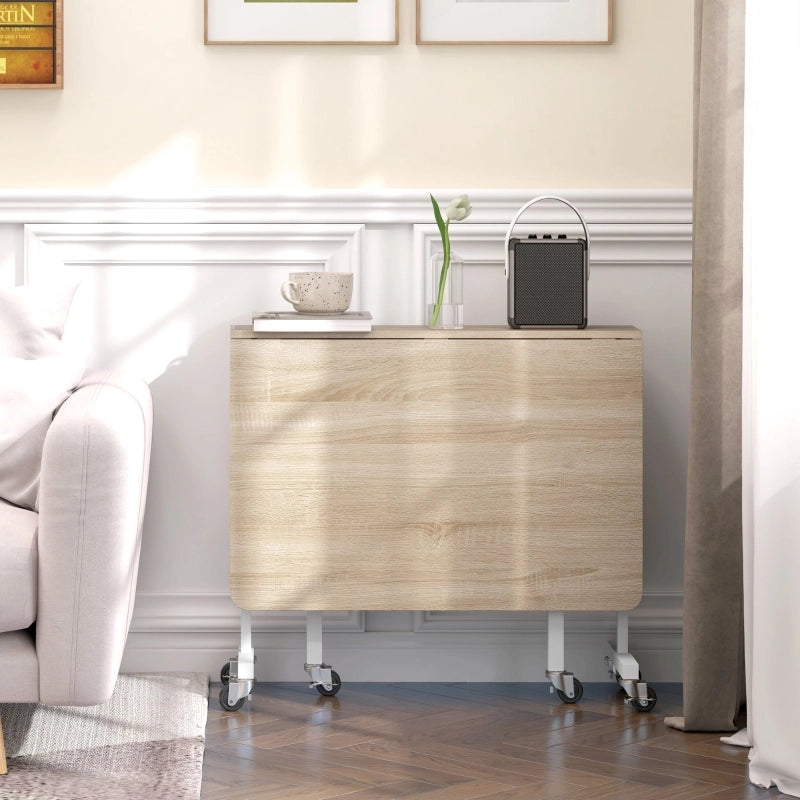 Tavolo da pranzo pieghevole 120x80x73 cm espandibile in legno ingegnerizzato rovere