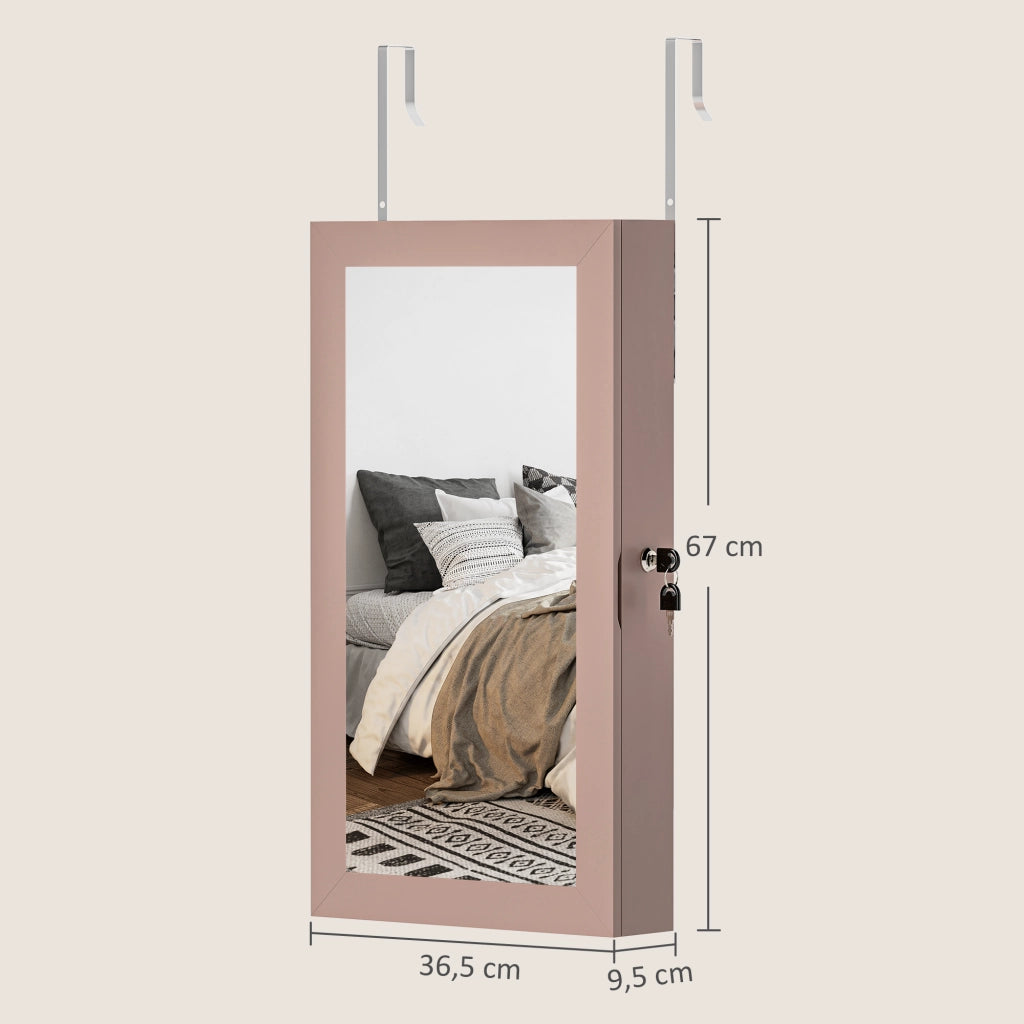 Specchiera con cassetti e chiusura ¨C Minimal ¨C rosa e beige 60x40x138