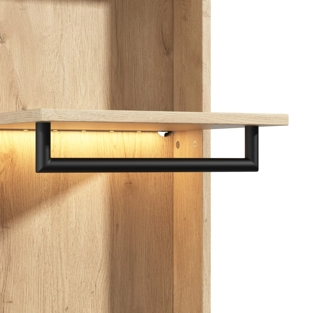 Set guardaroba con specchio e 3 luci LED; 155 ¡Á 47 ¡Á 200 cm; MDF; 5 cassetti