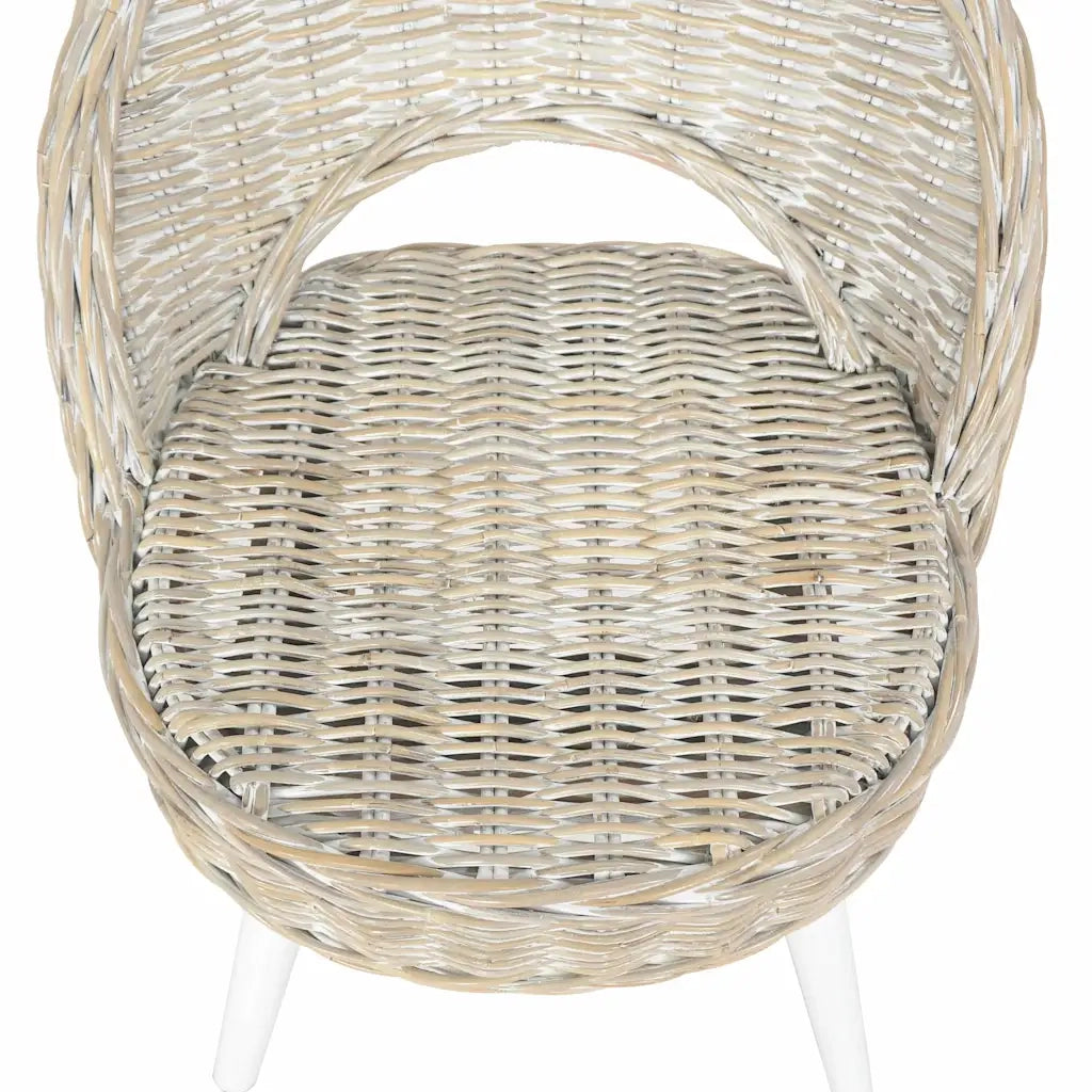 Poltrona | Sedia Relax in Rattan Kubu Bianco
