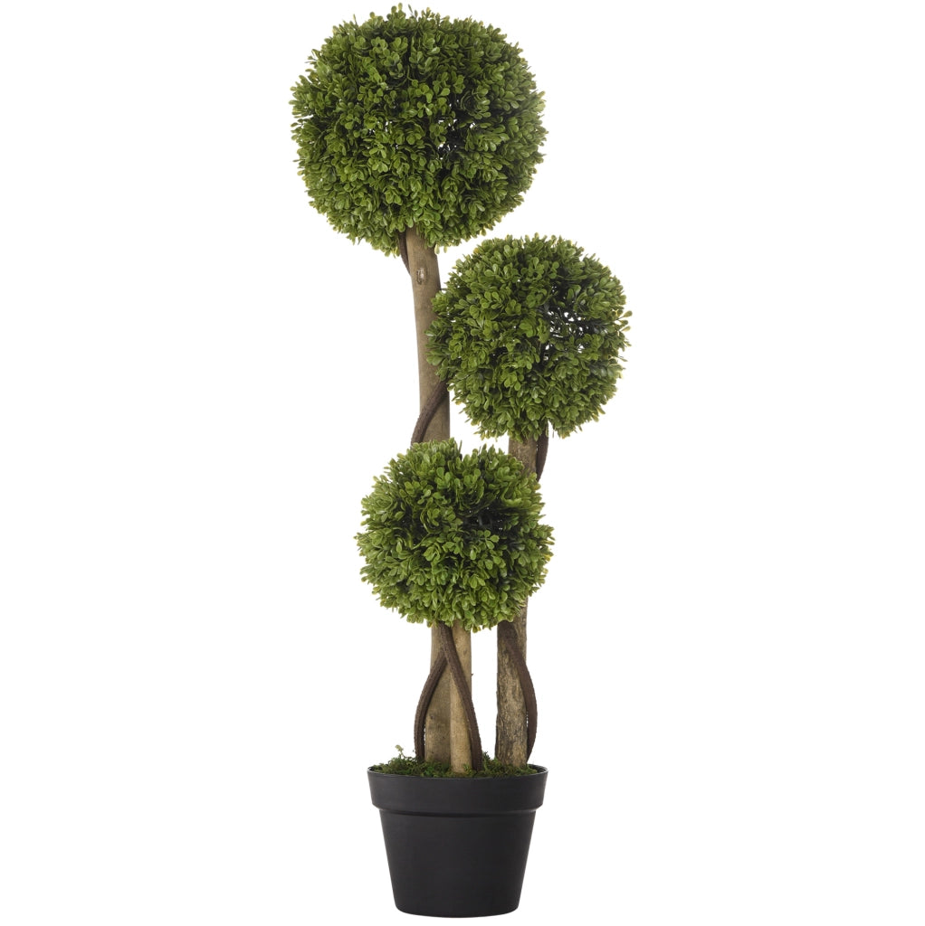 Pianta artificiale ULEVR bosso 90 cm in vaso, decorazione verde in plastica per interni ed esterni