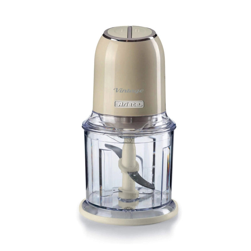 Tritatutto Vintage - 2 Velocità - 4 Lame Acciaio Inox - 400W - Beige