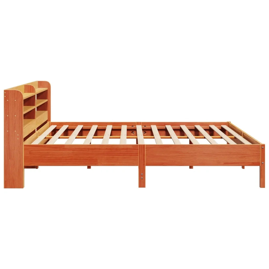 Letto senza Materasso-Struttura Letto Marrone Cera 200x200 cm in Legno di Pino 804099