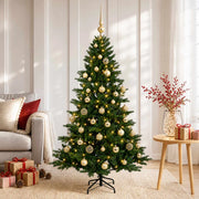 Albero di Natale artificiale con palline 120 cm 150 LED 3465671