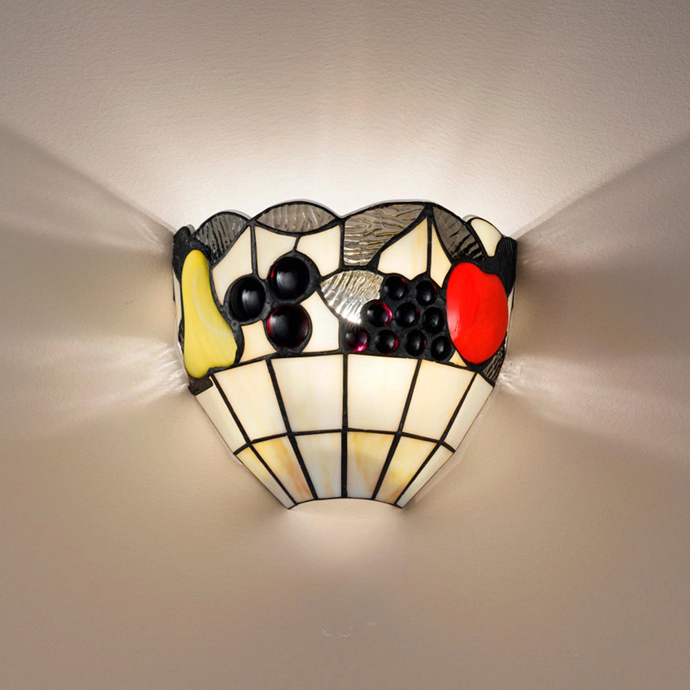 Applique Tiffany Vetro Multicolor Chiaro 1 Luce E27