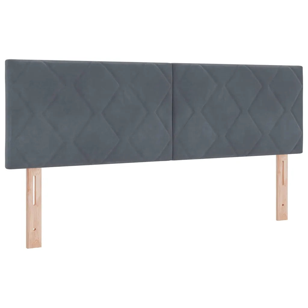 Letto a Sorgente LED con led Grigio scuro 140 x 200 cm Velluto