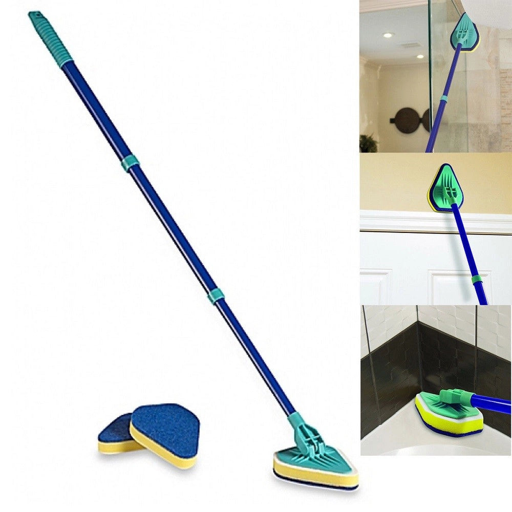 Trade Shop - Spazzola Pulisci Piastrelle Finestre Bagni Allungabile 3 In 1 Clean Reach -
