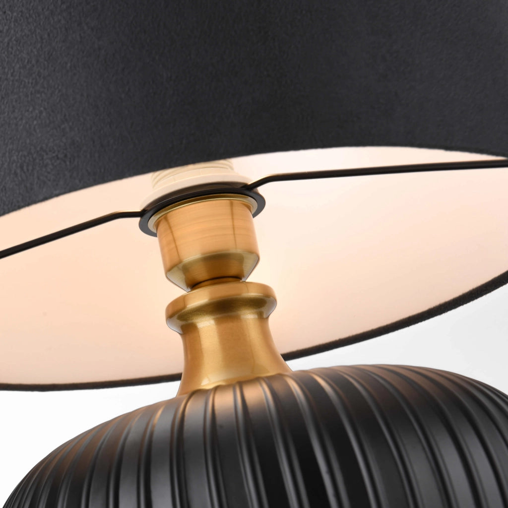 Lampada da tavolo Tamiza piccola nera/oro E27 48cm