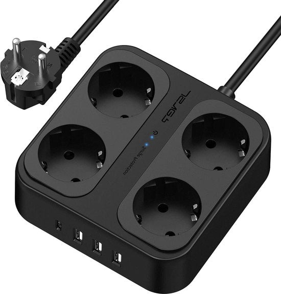 Protettore di Surra con 4 compartimenti e USB - Protezione da Surra - Nero