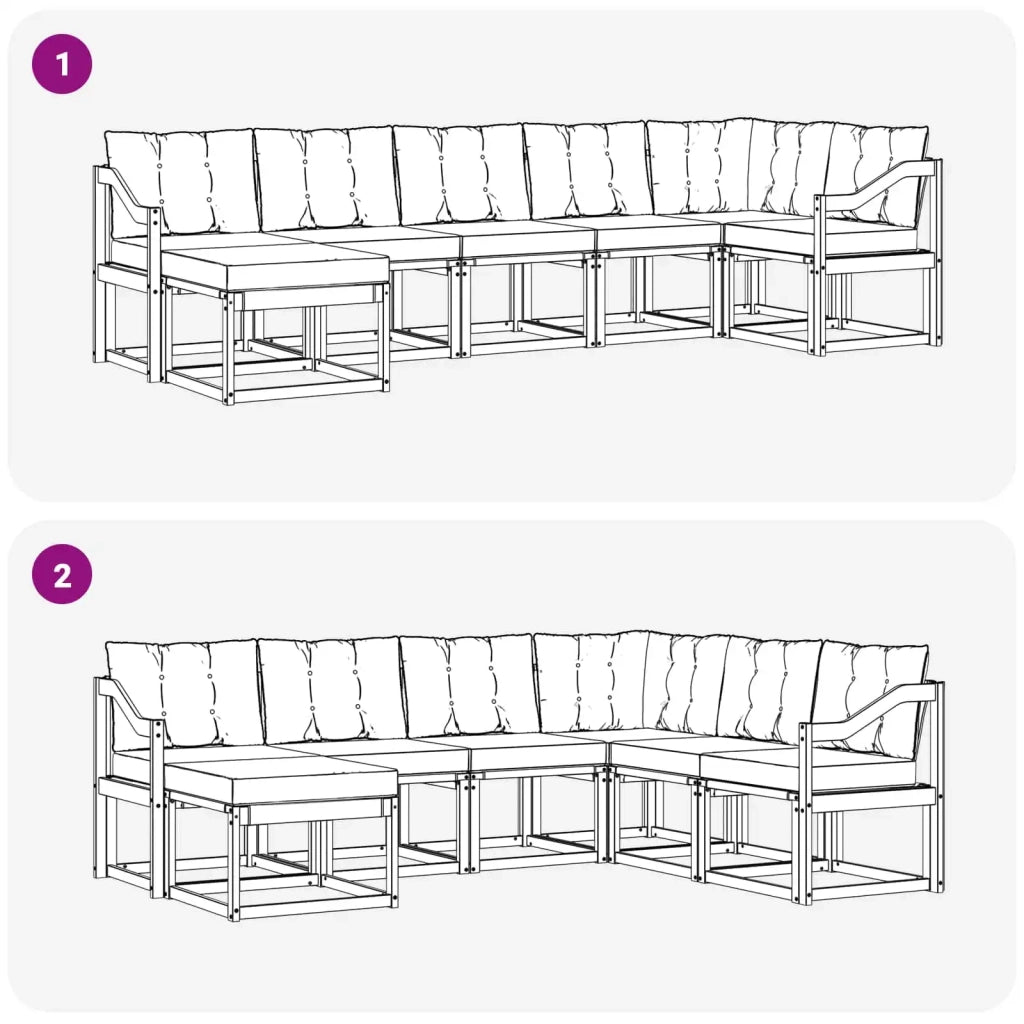 Set di divani da esterno con cuscino 7 pcs 3389701