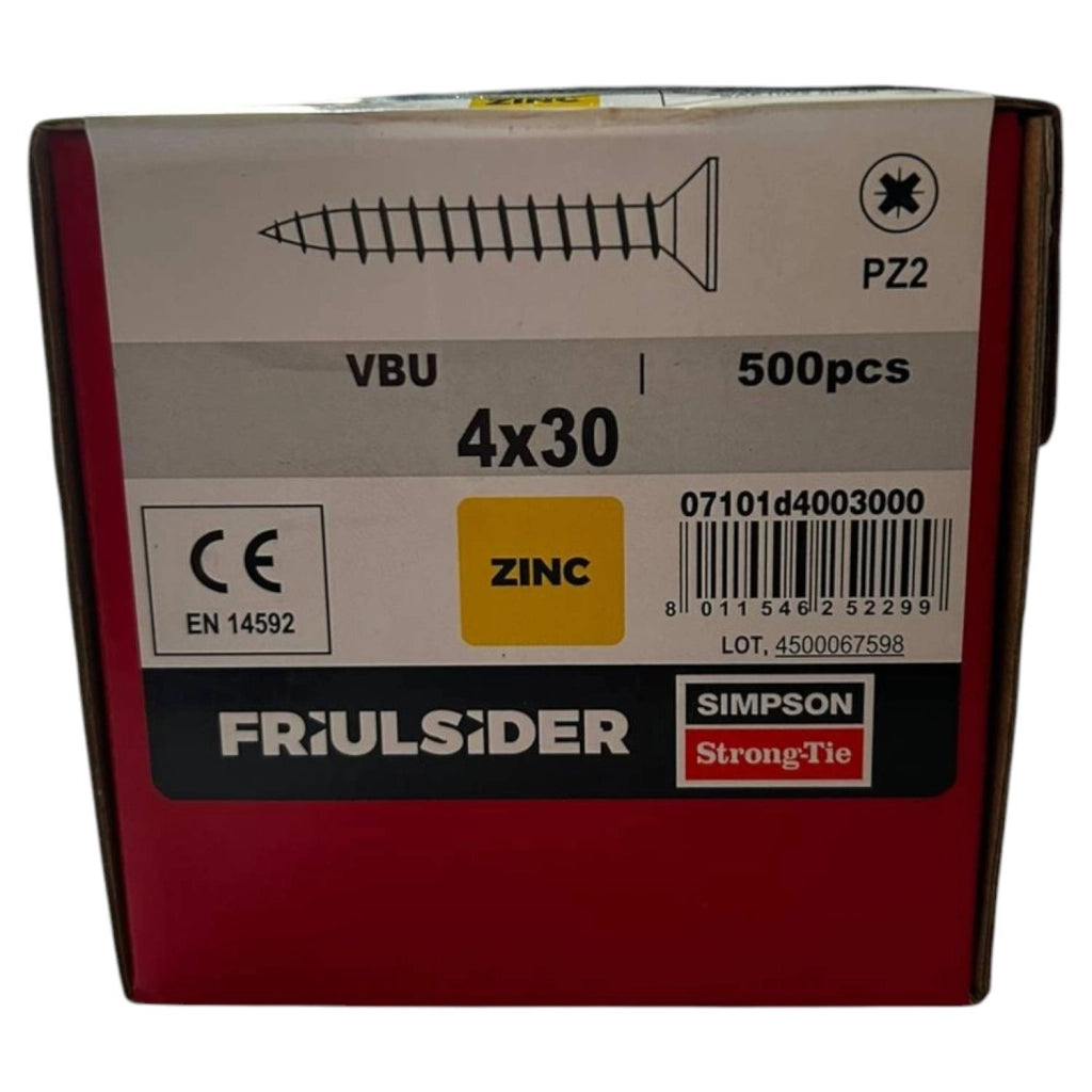 VITI PER TRUCIOLARE 4X30 ZINCATA GIALLA 500PEZZI