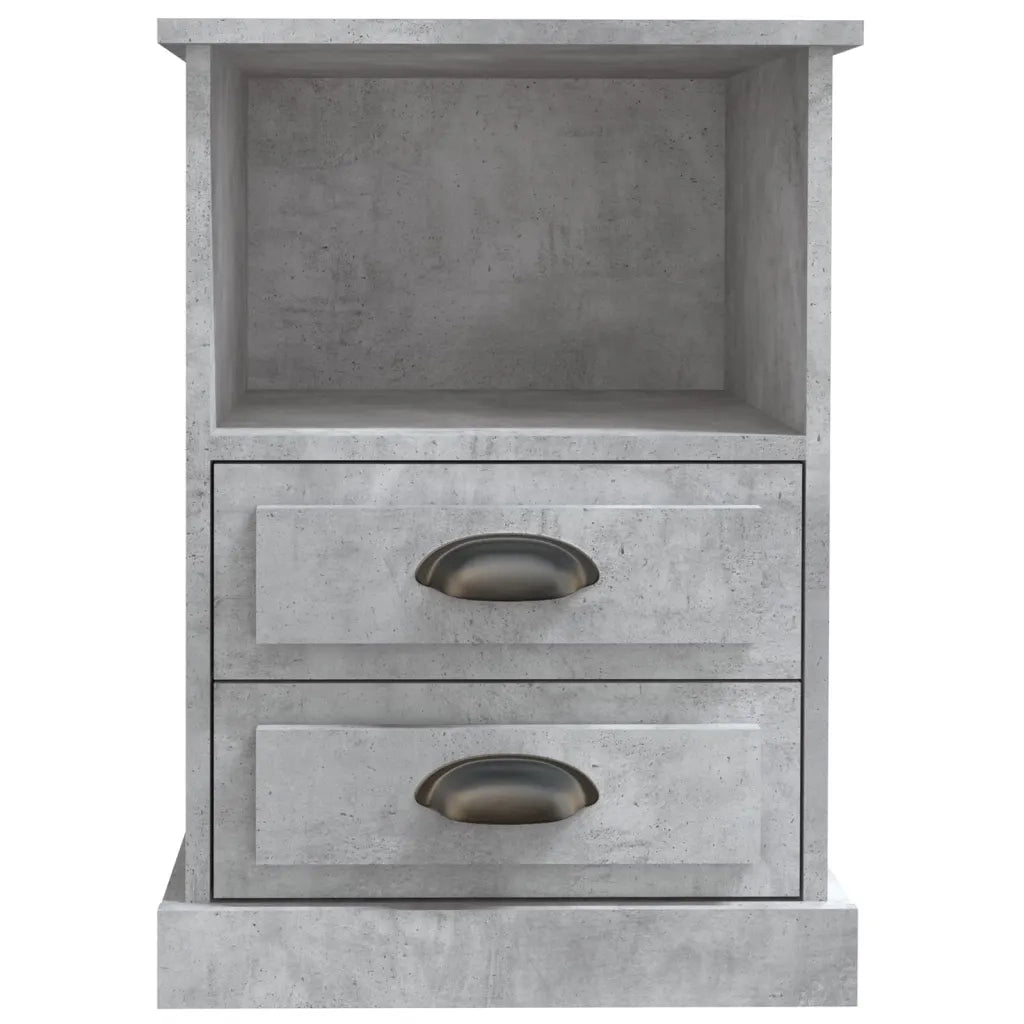 Set di 2 Comodini | Armadio da Notte | Mobiletto da notte Grigio Cemento 43x36x60 cm