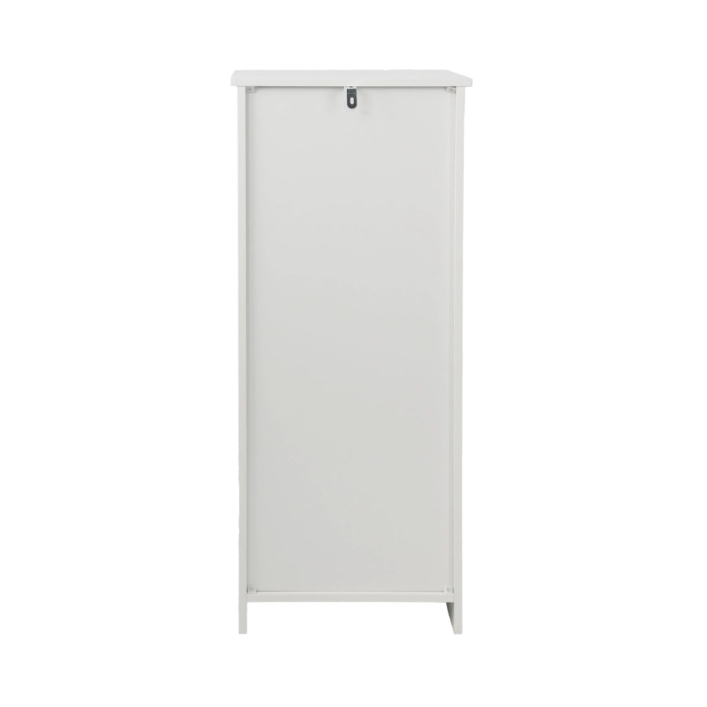 Mobile bagno basso bianco in MDF e pannello truciolare, ante a lamelle