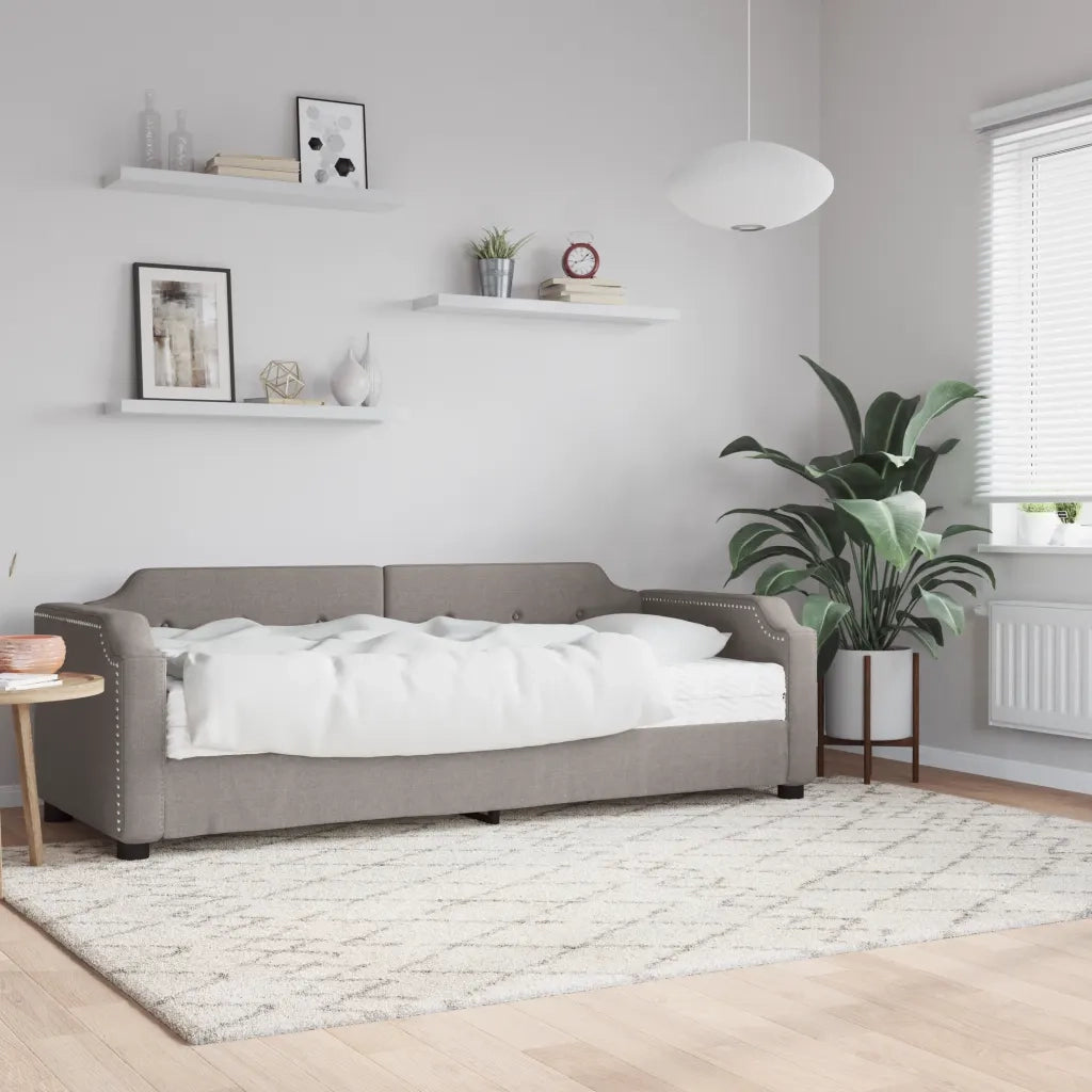 Divano Letto con Materasso-Sofa Letto-Daybed Tortora 100x200 cm in Tessuto 152224