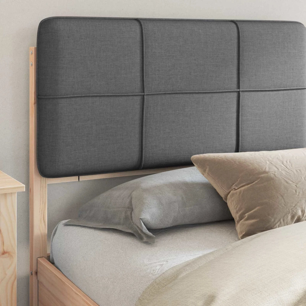 Letto con Testiera Rivestita Grigio scuro 180 x 200 cm