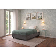 Letto imbottito Singolo 80x190 cm BoxMax - Contenitore,Microfibra,Grigio