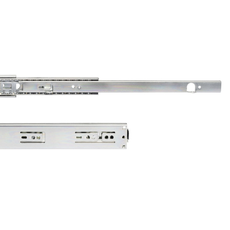 Set di guide a sfere per cassetti con estrazione totale, altezza 45 mm, lunghezza 500 mm, Acciaio, Zincato bianco