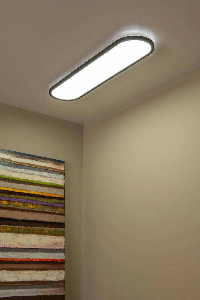 Plafoniera LED ovale nera dimmerabile Lucide ELLY