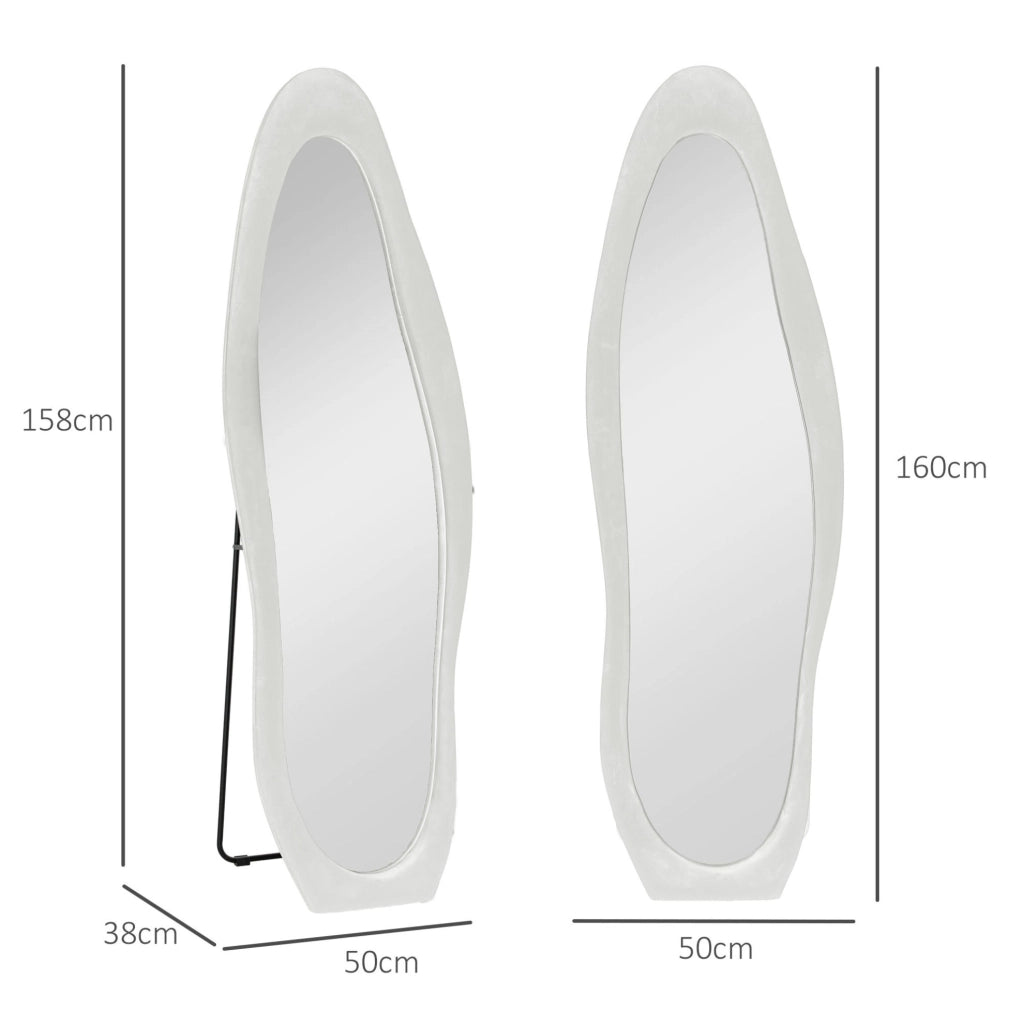 Specchio da terra a figura intera 50 x 160 cm bianco
