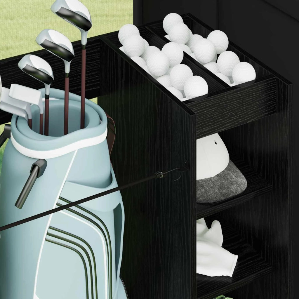 Armadio per Golf con ruota Rovere Nero 120 x 45 x 98 cm CFW4785352