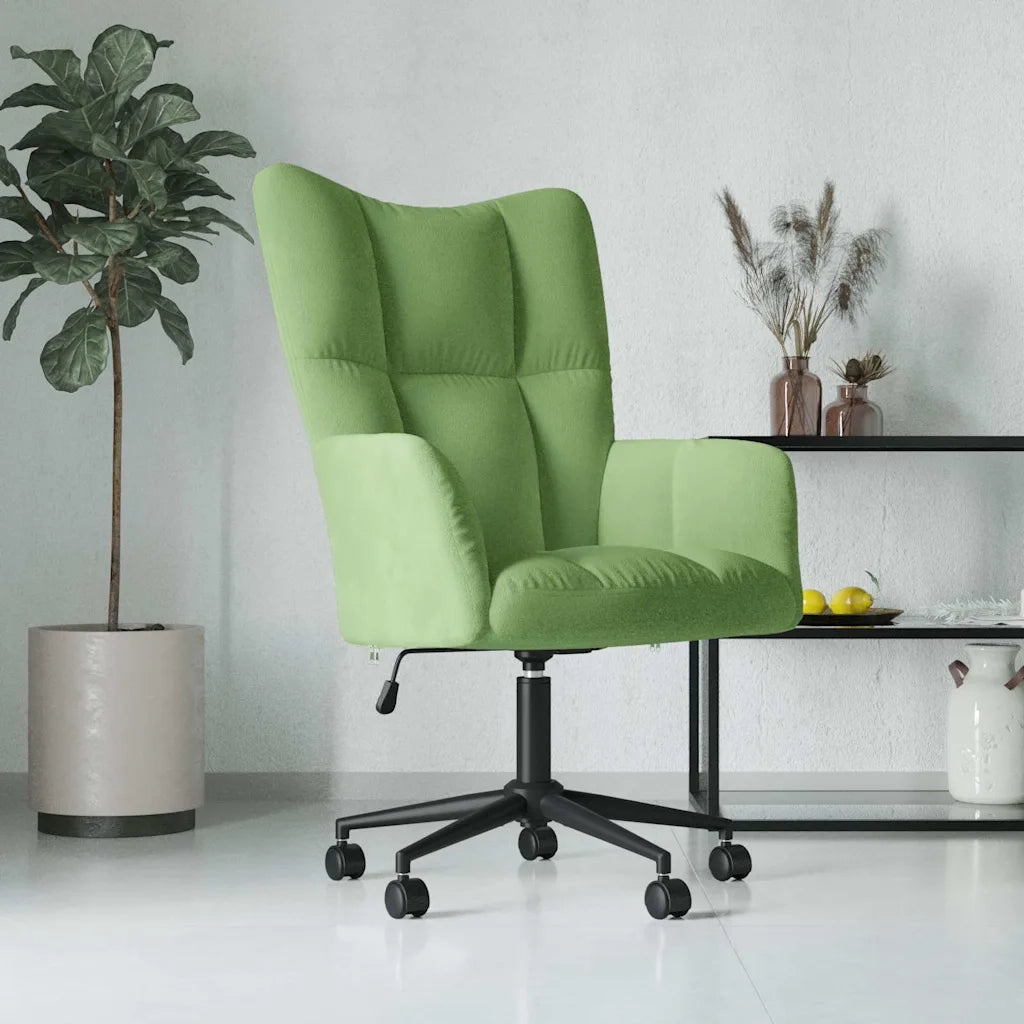 Sedia Relax Verde Chiaro in Velluto 328175