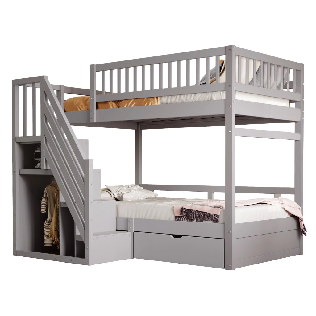 letto a castello in legno grigio 90 x 200 cm
