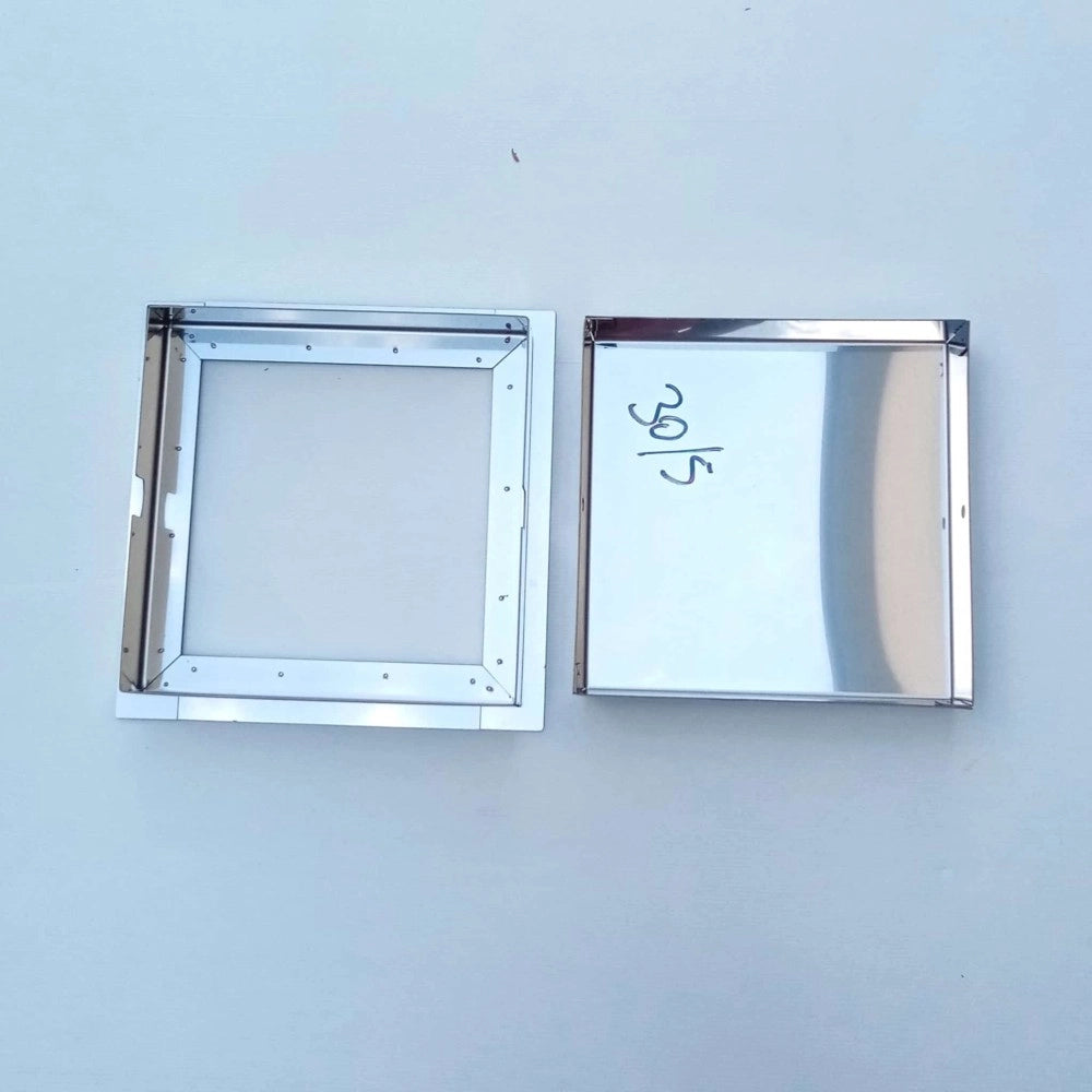 Sigillo 400 x 400 x h 50mm chiusino di acciaio inox pesante da incasso