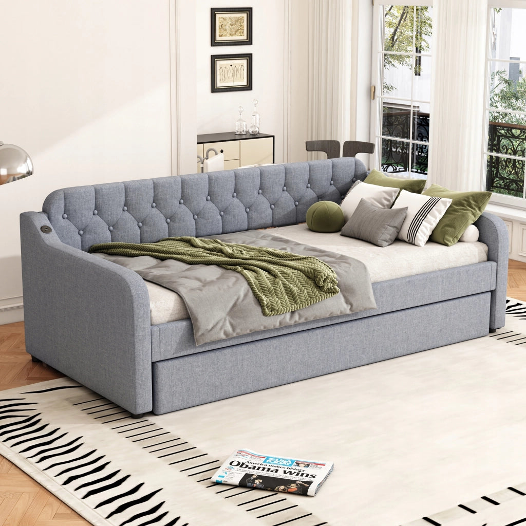 Divano letto con USB - Xylo - 90x200 - Grigio