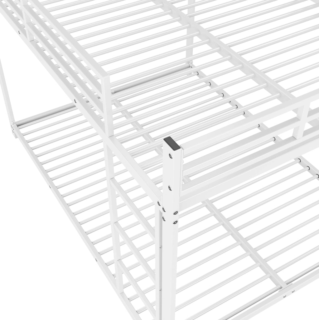 Letto a castello in metallo bianco 140 x 200 cm