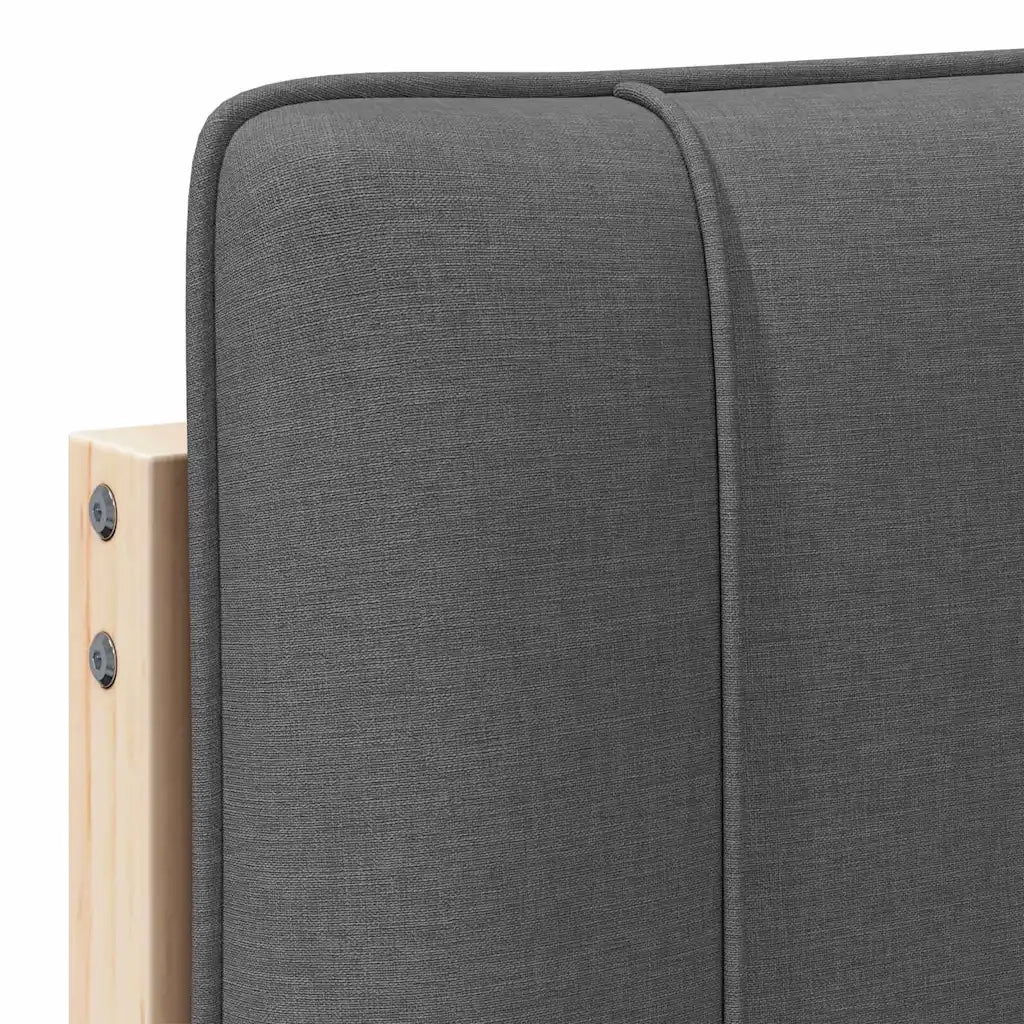 Testiera | Testata imbottita Marrone e grigio scuro 75 cm Pino massello