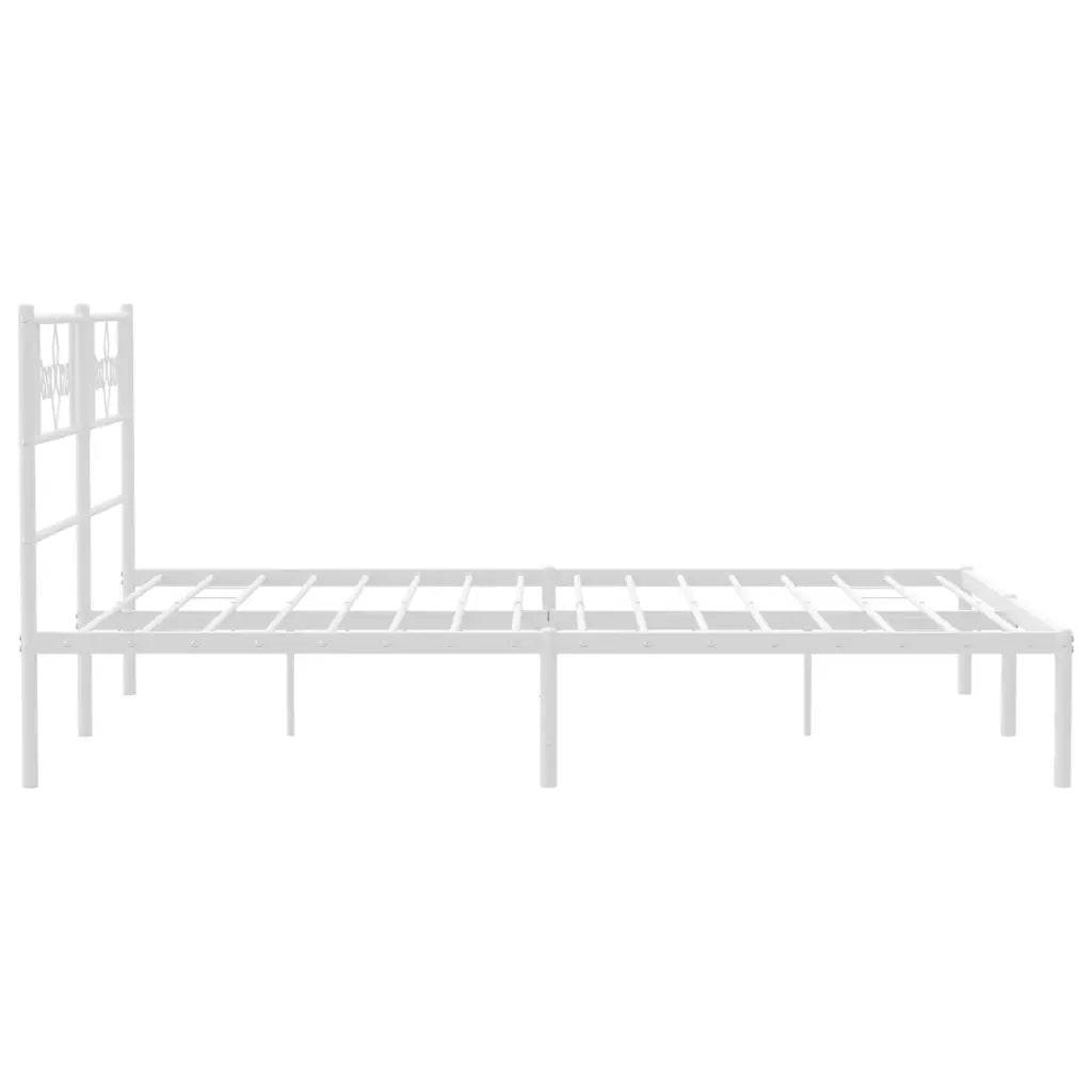 Giroletto con Testiera Metallo Bianco 140x190 cm