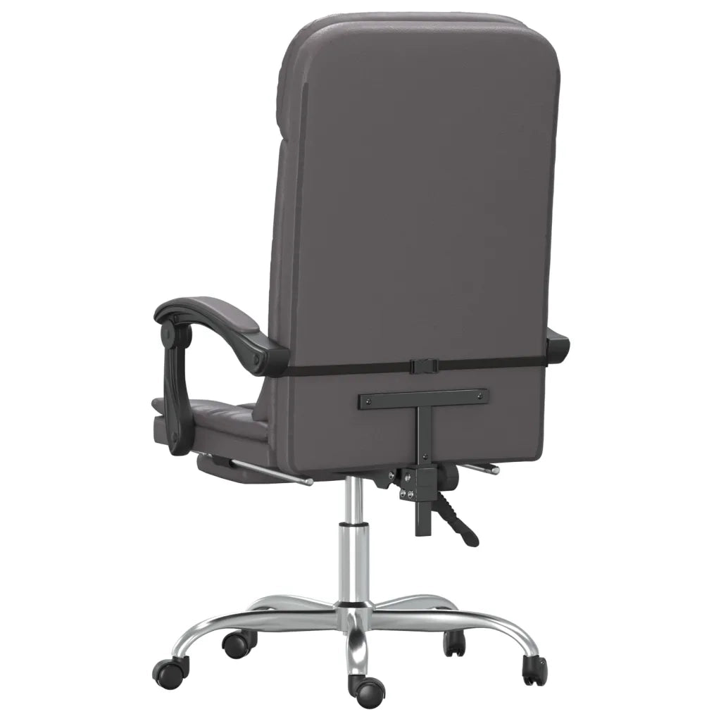 Poltrona da Ufficio Massaggiante Reclinabile Grigio Similpelle 349709