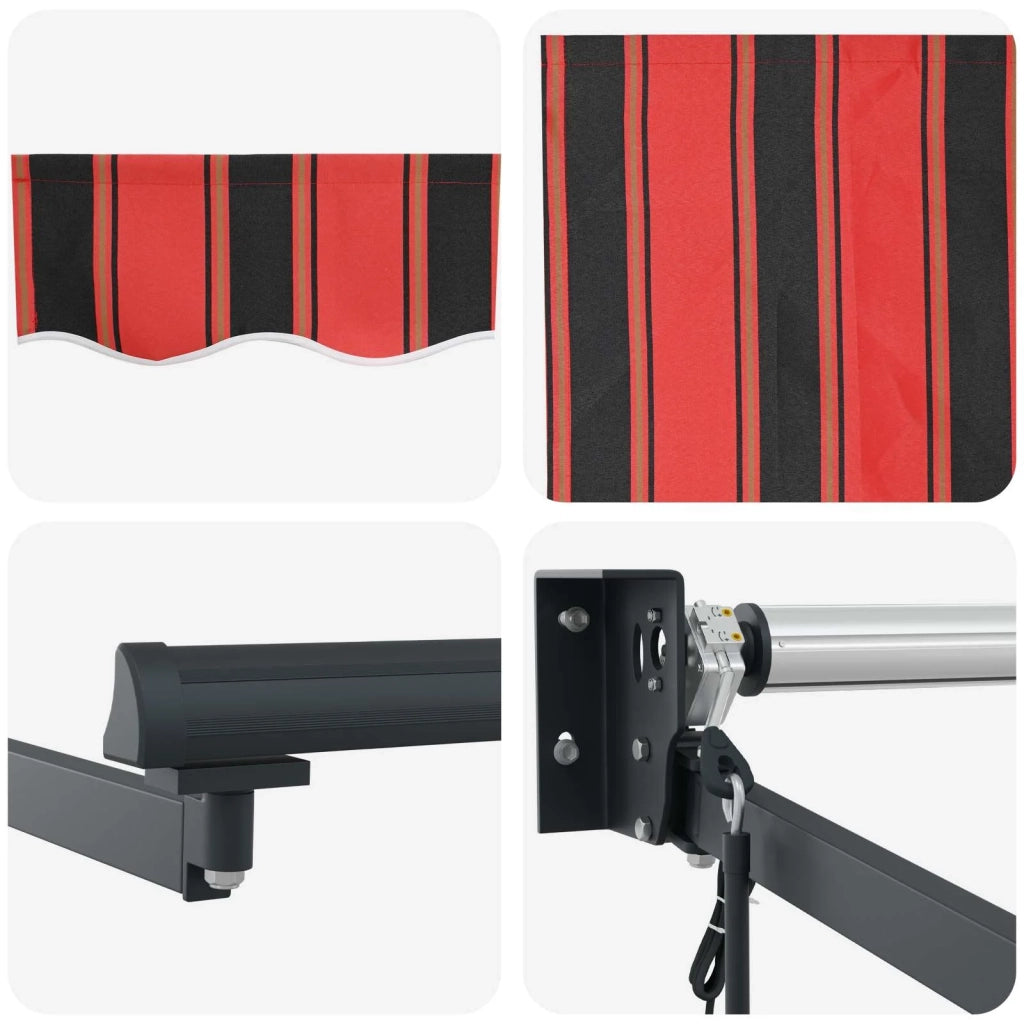 Tenda da Sole | Tenda parasole Rosso e Nero 350 x 250 x 165 cm Poliestere