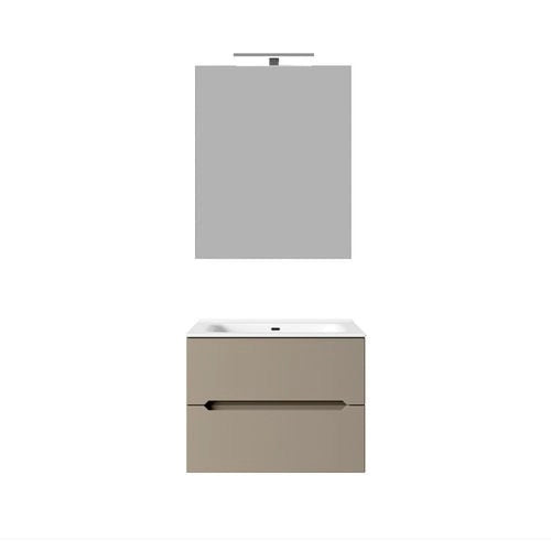 Composizione mobile bagno sospeso con cassetti cm 60 mod. TALIA - Tortora Opaco